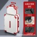 Juego de 2 maletas de dos colores rojo y blanco (tamaño grande) con cerradura de combinación,tamaño:24 pulgadas 14 pulgadas 8439R