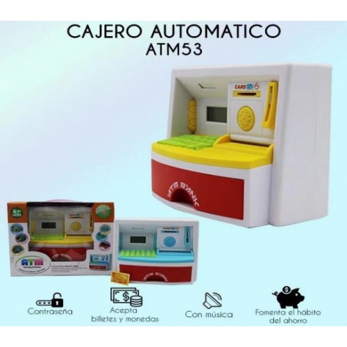 Súper cajero automático infantil con contraseña,música y RGB ATM53
