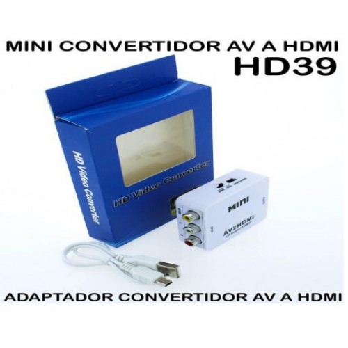Mini adaptador/convertidor de AV a HDMI HD39