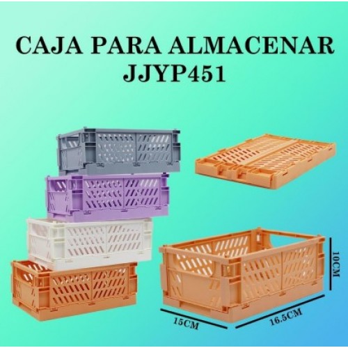 Caja de almacenamiento plegabe de 25.5*15*9.7cm en blanco/naranja/púrpura JJYP451