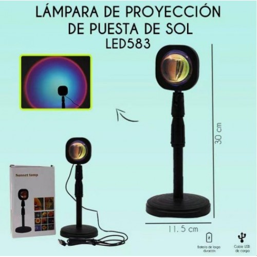 LÁMPARA LED DE PROYECCIÓN DE PUESTA DE SOL LED583