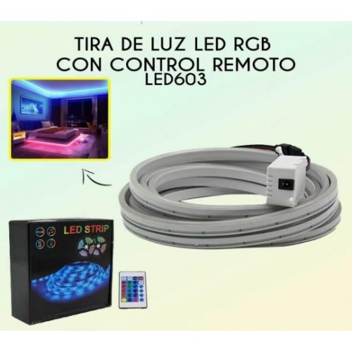 TIRA DE LUZ LED RGB DE SILICONA,5MTS LED603