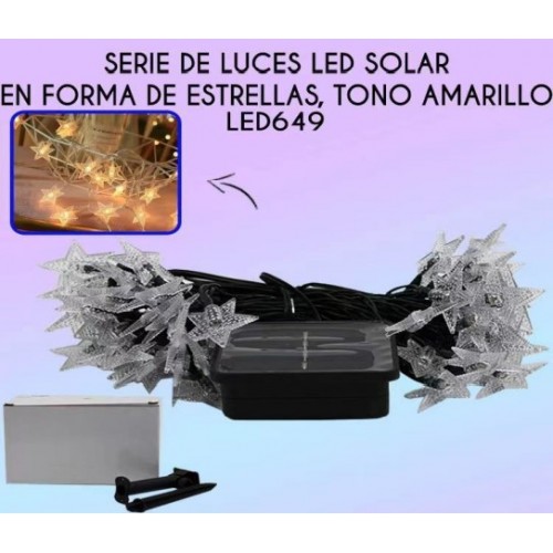 SERIE DE LUCES SOLAR LED SOLAR EN FORMA DE ESTRELLAS,50 FOCOS,DE 9.58 METROS LED649