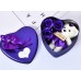Caja metalica de regalo forma de corazon con osos y flores LP120