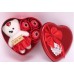 Caja metalica de regalo forma de corazon con osos y flores LP120