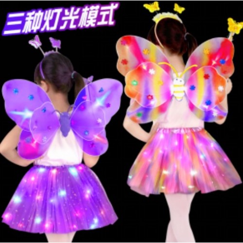 Conjunto juego de 4 pzs de mariposa luminosa (con varita mágica luminosa) LU8638