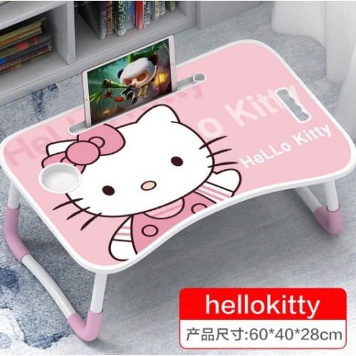 Serie Hello Kitty+Doraemon+Snoopy ·Escritorio plegable para computadora (portavasos+soporte para tableta) configuración grande y alta, 60*40*28cm LU8873