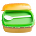 Lonchera,fiambrera de tres capas en forma de hamburguesa rectangular PMY-15828