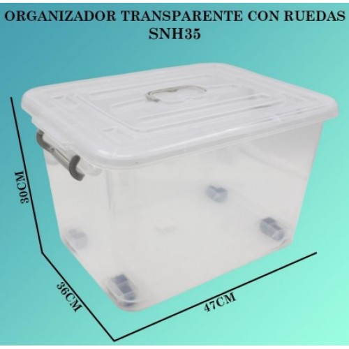 Caja de almacenamiento aprueba de agua con tapa multiuso de 70L,de 49.5*36.5*30.5cm SNH35