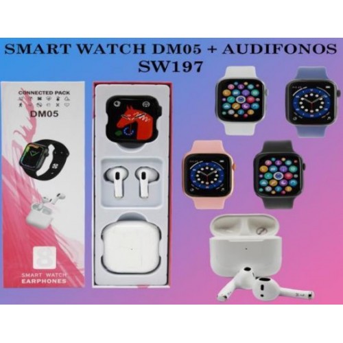 Combo de audífonos PRO4+Smart watch DM05 SW197