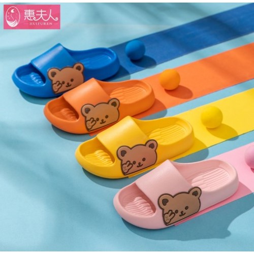 Sandalias cómodas y antideslizantes infantiles con dibujo de oso,tallas surtidas con 4 colores surtidos TX120