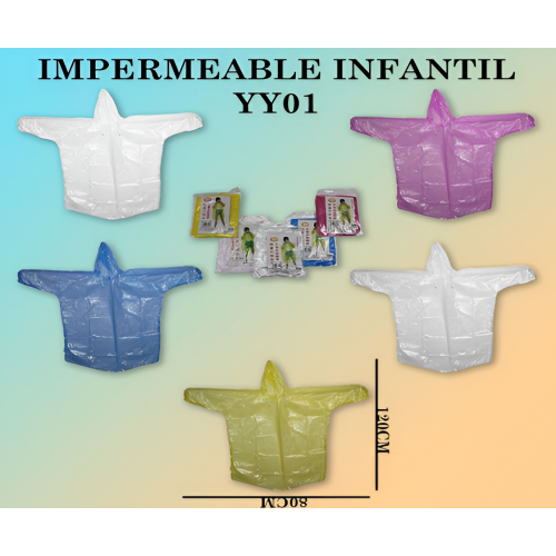 Impermeable desechable para niños 120*80cm YY01