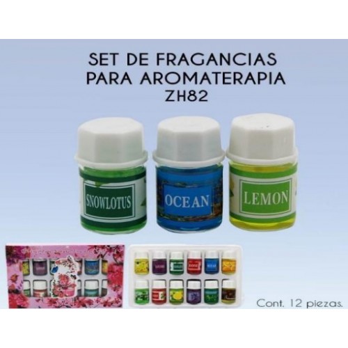 Estuche de esencias aromáticas,contiene 12 pzs de 3 ml en varios aromas ZH82