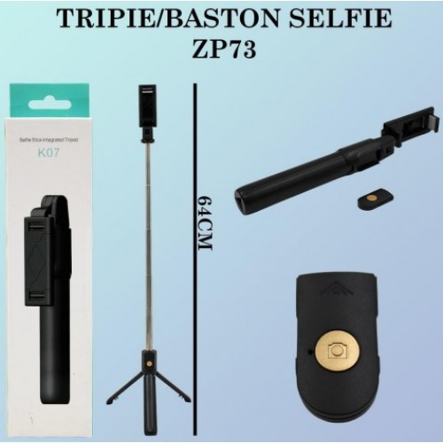 Bastón Selfie Stick Tripie Celular Control Remoto Bluetooth K07  ZP73