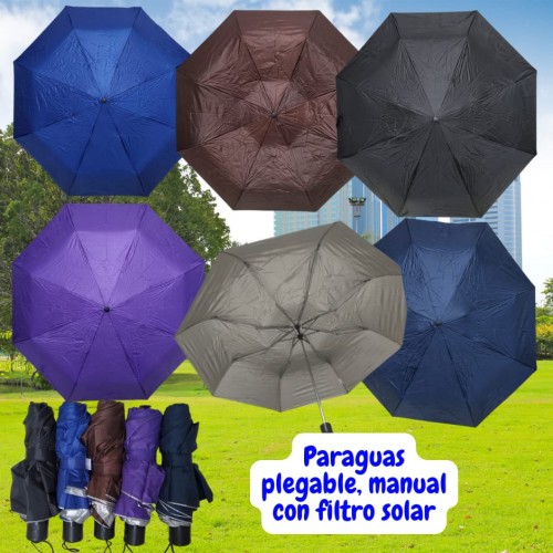 Paraguas sombrilla mini de bolsillo, plegable, lisos, con filtro solar
