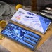 Set de cuchillos de cocina con 6pzs (modelo con flores azules) 2448