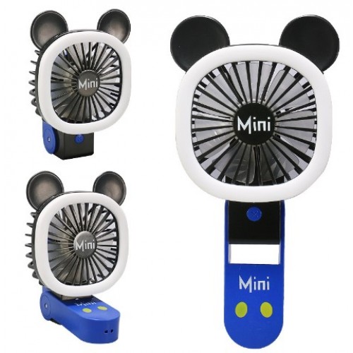 Mini ventilador recargable con luz Led figura de Mickey  Mause 2625