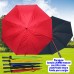 Paraguas JUMBO reforzado, con filtro solar negro plastificado, con funda para cargar