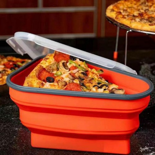 Lonchera,Fiambrera plegable de silicona de 5 capas para conservación de pizza 81000