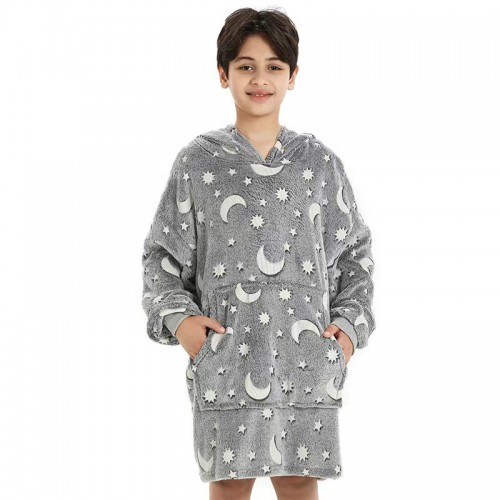 Pijama de franela estilo de dinosaurios,estrellas y luna de dibujos animados para niños 81071