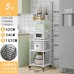 Estante de almacenamiento de cocina multifuncional de 5 capas (con ruedas) 152*42*34 cm 81174