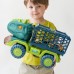 Modelo grande Juego de juguetes de coche T-Rex (coche T-Rex + dinosaurio +  adornos de plantas del parque) 35*22*15cm 90155