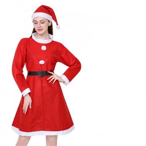 Traje de Santa Claus para mujer (Incluido vestido, gorro y cinturón) 90234
