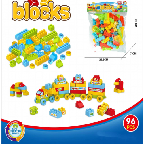 BLOCKS bloques de construccion 96 pzs paquete para niños A304594