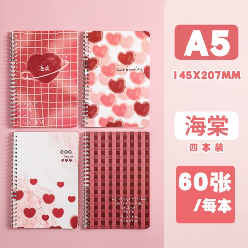Cuaderno A5 con diseños de corazones A5XQ01