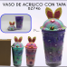 Vaso de acrílico con diseño de orejas de conejo y luz rgb de 450ml BZ746