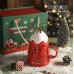 Taza navideña en forma de árbol con tapa y cucharilla 500ml BZ969