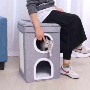 Cama para gatos extraíble y lavable cojín suave con rascador CW100