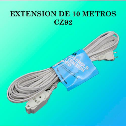 Extensión eléctrica 10m con 3 enchufes CZ92 