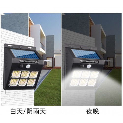 Lámpara de pared para exteriores con sensor y panel solar DT202