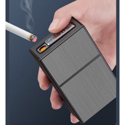 Caja de cigarrillos recargable para 20 cigarrillos, encendedor recargable por USB HJ56