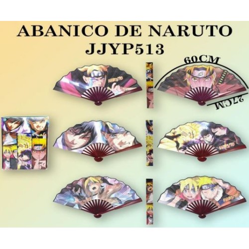Abanico de Naruto plegable paq. de 12 pcz JJYP513