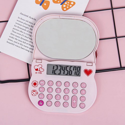 Calculadora plegable de Hello Kitty (con espejo cosmético) JM-115