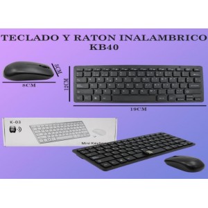 TECLADO Y RATÓN INALÁMBRICO PARA COMPUTADORA (2.4G) KB40
