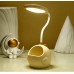 Lámpara de escritorio cuadrada, diseño de dinosaurio y porta lapiz, recargable