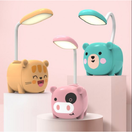 Lámpara de escritorio, con campartimento de lapices , forma de animales, LED631