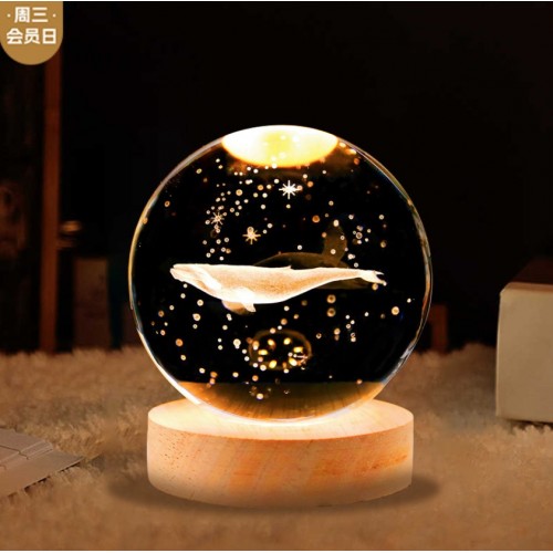 Lámpara de cristal de ballena para decorar LED725