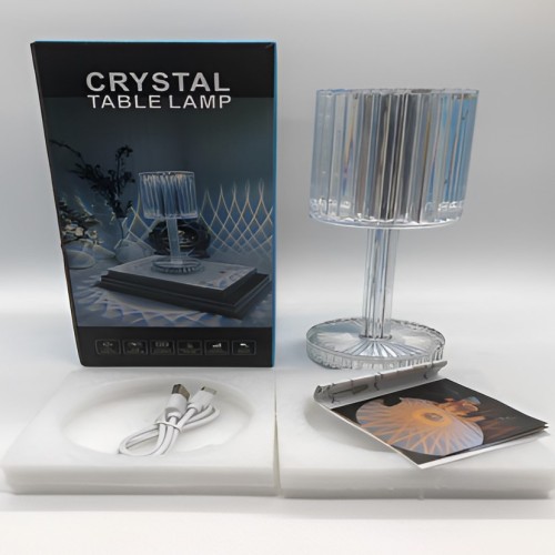 Lámpara de mesa de cristal led acrílico decoración 3 cambios de 8*25CM LED739