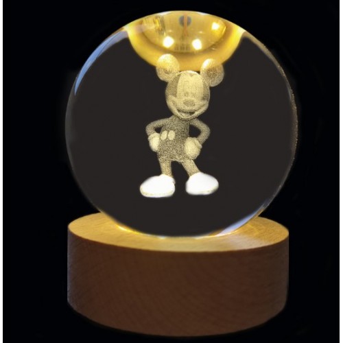 Lámpara 3D de cristal de MICKY Diámetro de bola: 6cm LED795