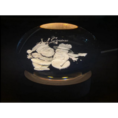 Esfera de cristal con luz de mesa 3D de Navidad (Diametro 6 cm, USB) LED819