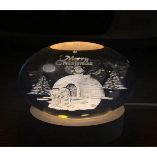 Bola de cristal con luz, Led 3D DE NAVIDAD,Diámetro de bola:6CM,USB LED822