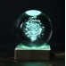 Lámpara de cristal 3D de Rosa "Love" 6cm de diametro USB LED839