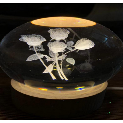 Lámpara de cristal 3D de Flores de 6cm de diametro USB LED845