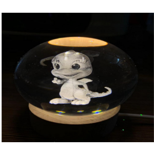 Esfera de cristal con luz de mesa 3D (Diametro 6 cm, USB) LED849