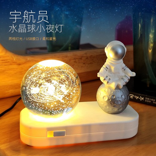 Lampara de astronauta con esfera de cristal recargable LED853