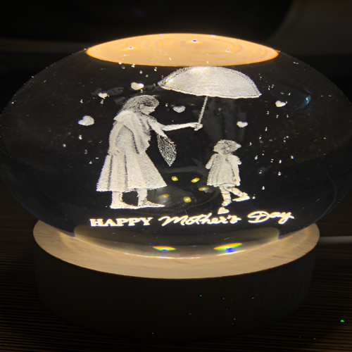 Lampara 3D bola cristal del dia de la madre diametro de bola de 6cm LED858